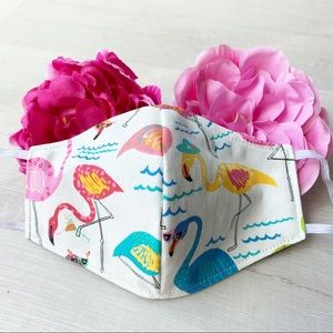 2/$20 Triple Layer Handmade Face Mask Flamingo